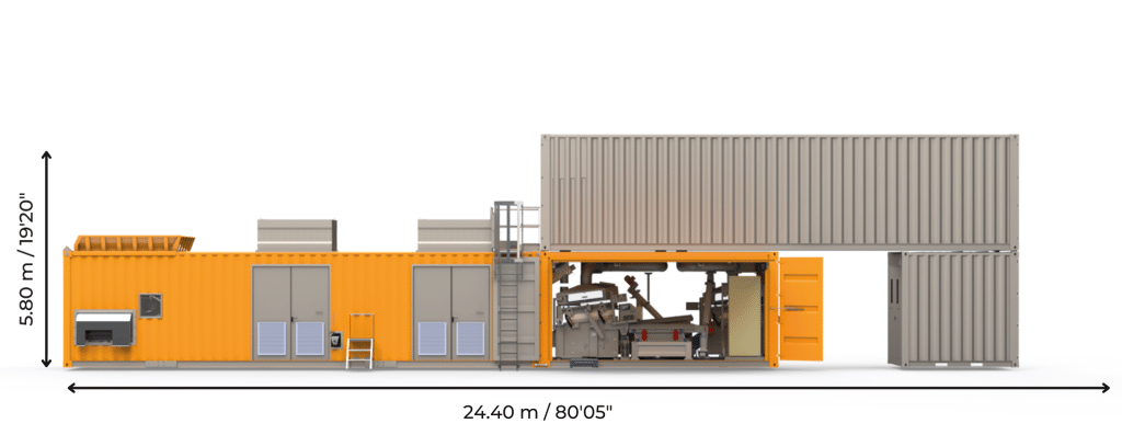 Complete and compact cable recycling unit, turnkey solution, CABLEBOX