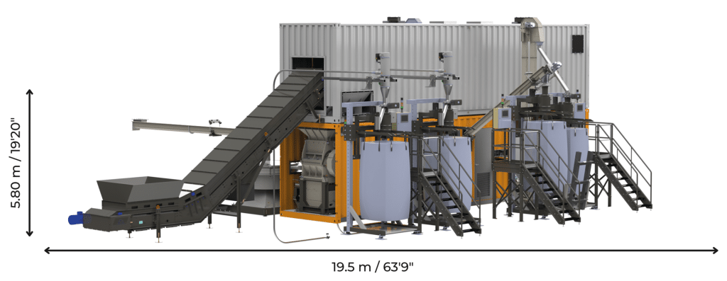 Complete recycling unit for battery scrap